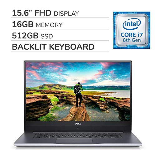 Dell Inspiron 15 7572 2019 Premium 15.6″ FHD Laptop Notebook Computer, 4-Core Intel i7-8550U 4.0 GHz, 16GB RAM, 512GB SSD, Backlit Keyboard, No DVD, Webcam, Bluetooth, Wi-Fi, HDMI, Windows 10