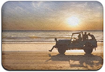 Non Slip Coral Velvet Bathmat Absorbent Bath Rug 18X36 Memory Foam Bath Mats With Anti-Skid Bottom - Beach Quotes Jeep Family