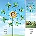 Collections Etc Sunflower and Hummingbird Metal Wind Spinner, Green
