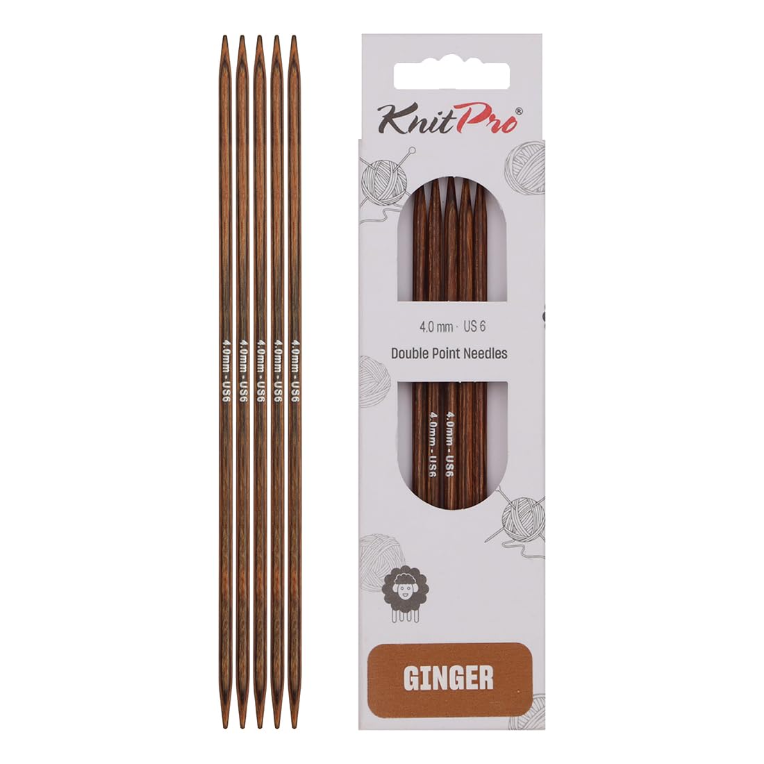 KnitPro Ginger Double Pointed Needles 5" (12.5cm) | 4.00mm