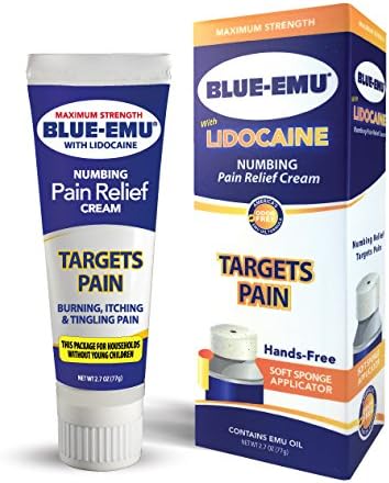 Amazon Com Blue Emu Blue Emu Lidocaine Pain Relief Cream Non