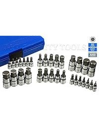 32 pieza Master Kit de llave Allen Bit Hex Key para Ratchet Socket Herramienta SAE Métrico Set