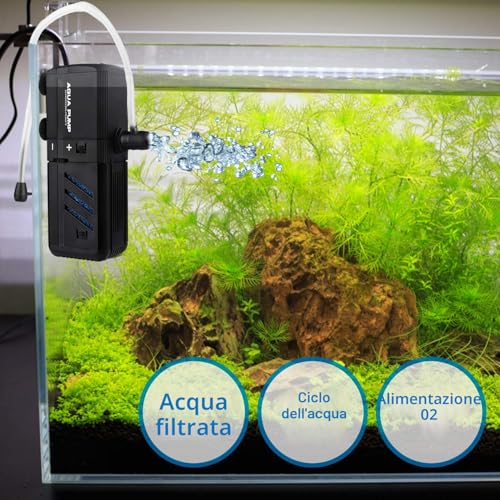 NO.17 6W Internal Filter for Aquarium, Adjustable with Water Pump 500L/H for 30-150 Litres