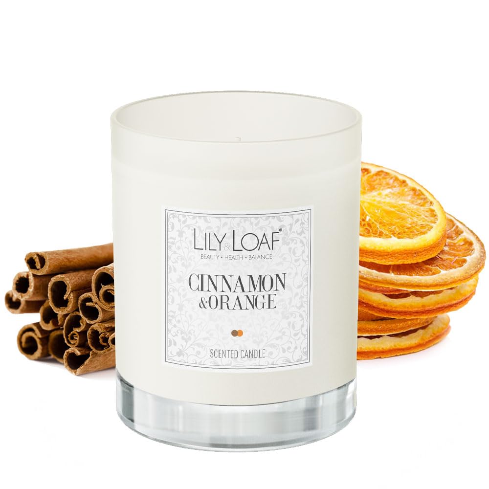 Lily & Loaf Cinnamon & Orange, Toxin-Free, Soy Wax Candle - 40 Hour Burn time