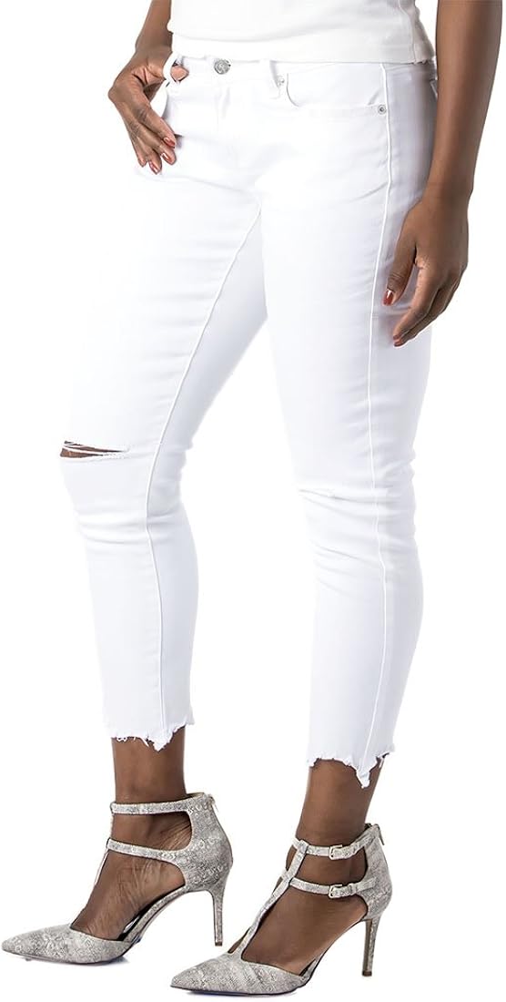 women's curvy fit white jeans