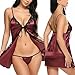 Avidlove Women Sexy Lingerie Satin Pajama Dress Front Open Babydoll Chemise Sleepwear