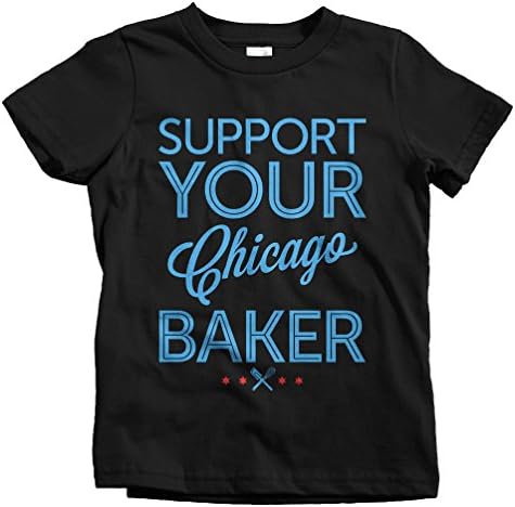 Special Blends Kids Support Your Chicago Baker T-Shirt - Black, Youth Large