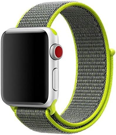 New Apple Watch Sport Loop band 38mm with Hook and Loop Fastener Adjustable Closure Wrist Strap Replacment Band for iwatch Apple Watch Series 3 /2 / 1,Flash