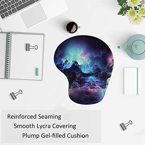 Dooke Ergonomic Mouse Pad with Wrist Support, Cute Mouse Pads with Non-Slip Rubber Base for Home Office Working Studying Easy Typing & Pain Relief Galaxy