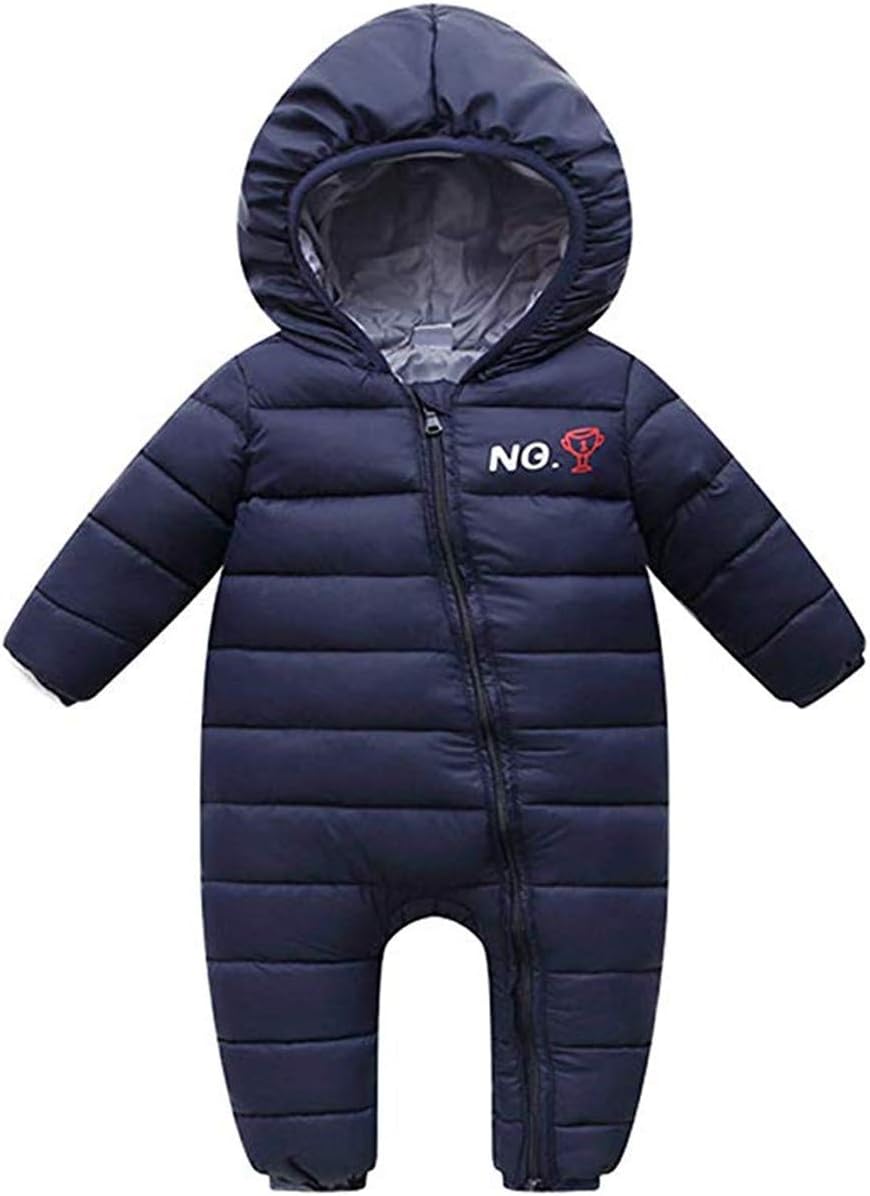 REWANGOING Baby Infant Toddler Girls Boys One Piece Winter Zipper Puffer Down Pram Suit Jumpsuit Snowsuit Romper