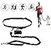 Hands Free Premium Running Dog Leash, Reflective Leash Adjustable Waist Belt + Strong Bungee Leash + Poop Bag Holder