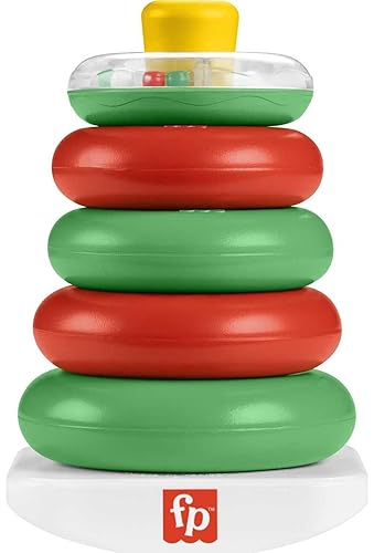 Fisher-Price Baby Toy Holiday Rock-a-Stack, Red Green Ring