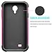 Tekcoo for Galaxy S4 Case, [Tmajor Series] [Hot Pink/Black] Shock Absorbing Hybrid Rubber Plastic Impact Defender Rugged Slim Hard Case Cover Shell for Samsung Galaxy S4 S IV I9500 GS4 All Carriers