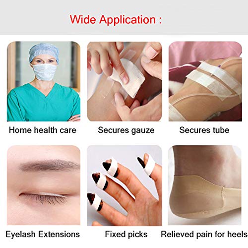Zehhe 4 Rolls Clear Surgical Medical Tape 1 Inch x 10 Yards Dressing Used for First-Aid Surgical Incisions Wound Care etc, Water Resistant Latex-Free - Thumbnail 4