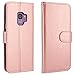 LK Galaxy S9 Plus Case, [Wrist Strap] Luxury PU Leather Wallet Flip Protective Case Cover with Card Slots and Stand for Samsung Galaxy S9 Plus (Rose Gold)