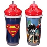 Playtex Sipsters Stage 3 Super Friends Straw Sippy Cups for Boys - 9 Ounce - 2 Count