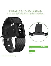 AWINNER Cargador Compatible para Fitbit Charge 2- Cable de carga USB de repuesto para Fitbit Charge 2 con adaptador de base de cable (1 paquete)
