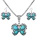 2017 Hot Jewelry Set ! AMA(TM) Women Vintage BOHO Style Peacock Butterfly Flower Owl Turquoise Pendant Necklace Earrings Eardrop Jewelry Set Gifts