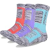 YUEDGE Women’s Cotton Wicking Cushion Crew Socks Outdoor Sports Trekking Running Climbing Hiking Socks