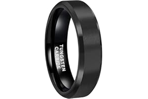 TUTISS 6mm 8mm Tungsten Rings for Men Women Fashion Engagement Wedding Bands Matte Finish Beveled Edges Comfort Fit