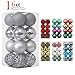 Valery Madelyn 16ct 80mm Essential Silver Shatterproof Christmas Ball Ornaments Decoration,16 Pcs Metal Hooks Included,Themed with Tree Skirt(Not Included)