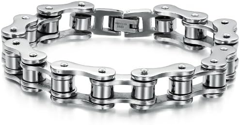 Mens Stainless Steel Motorcycle Bike Chain Bracelet 8 inches