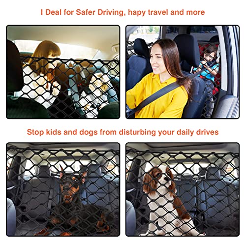 Dog Car Net Barrier, Dual Layer Vehicles Pet Divider Net, Adjustable
