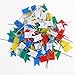 Yalis 50 Pieces Assorted 5 Colors Map Flag Push Pins- 35 mm