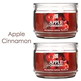 Hosley Set of 2 Apple Cinnamon Highly Scented, 2 Wick, 10 Oz wax, Jar Candle. Ideal Aromatherapy votive GIFT for Party Favor, Bridal, Wedding Spa Reiki, Meditation, Bathroom settings