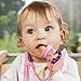 UniBetter Baby Food Feeder Pacifier 2 PCs Pacifier Clips 2 PCs Baby Feeding Spoons 3 PCs Replacement Silicone Pouches Baby Fruit Teething Toys for Toddlers Infant (Pink Set)