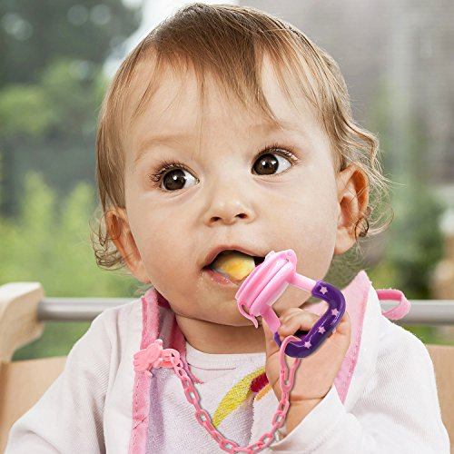 image for UniBetter Baby Food Feeder Pacifier 2 PCs Pacifier Clips 2 PCs Baby Fe