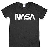 Hank Player 'NASA Retro Worm Logo' Men's T-Shirt (XL, Heather Charcoal)