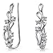 CZ Swirl Wire Ear Pin Climbers Crawlers Earrings For Women For Teen Round Cubic Zirconia .925 Sterling Silver