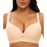 OYXJJP Padded Push Up Bras for Women Seamless Underwire T-Shirt Bra 32A to 46DD