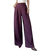 SHENHE Women's Wide Leg Dress Pants Pleated High Waisted Flowy Slacks Business Work Pants