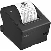 Epson TM-T88VII (112) Direct Thermal POS Printer, USB and Ethernet, 180 x 180 DPI, 500 mm/sec, Black
