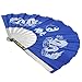 Blue Stainless Steel Tai Chi Kung Fu Fan With Double Dragon Design (Ssangyong fan)