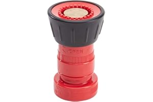 FIREHOSEDIRECT Heavy Duty Plastic 1 1/2" Fire Nozzle (NPSH) with Durable Rubber Bumper - Red