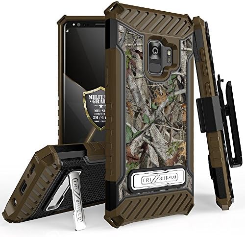 Samsung Galaxy S9 Plus Tri-Shield Series Rugged Heavy Duty Shock Resistant Case [with Kickstand & Lanyard] for Galaxy S9 Plus, S9+ (SM-G965) (Leaves Camo)