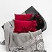 JWH 3D Flower Throw Pillow Cover Decorative Handmade Floral Pillow Case Soft Velvet Pillowcase Lumbar Cushion for Bed Living Room Chair Couch Decor Shams 12x20 Inch Red