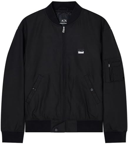 Armani Exchange A|X Drawstring Cicle Logo Zip-up Nylon Jacket, L