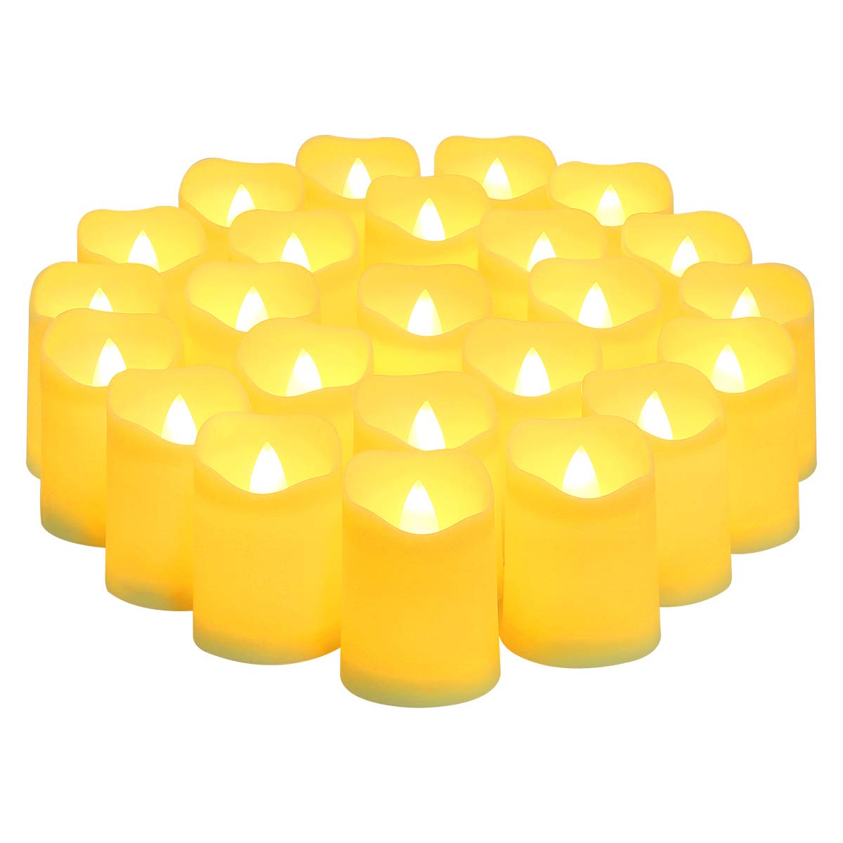 ORIA LED Tea Light, Battery Operated Candles, [24 Pack] [3.8 x 4.7cm] Flameless Candles, Realistic and Bright Electric Fake Candle in Warm White and Wave Open for Halloween, Christmas Decor