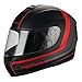 TRIANGLE Full Face Matte Street Bike Motorcycle Helmet [DOT] (Medium,Matte Black/Red)