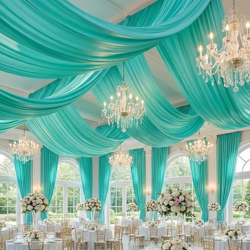 Gogoparti 10x20ft Mint Green Ceiling Drapes