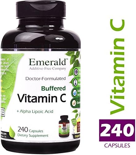 Buffered Vitamin C 1,000 mg with Alpha Lipoic Acid - Powerful Antioxidant Support, Immune System Boost, & Supports Nervous System - Emerald Laboratories (Ultra Botanicals) - 240 Capsules