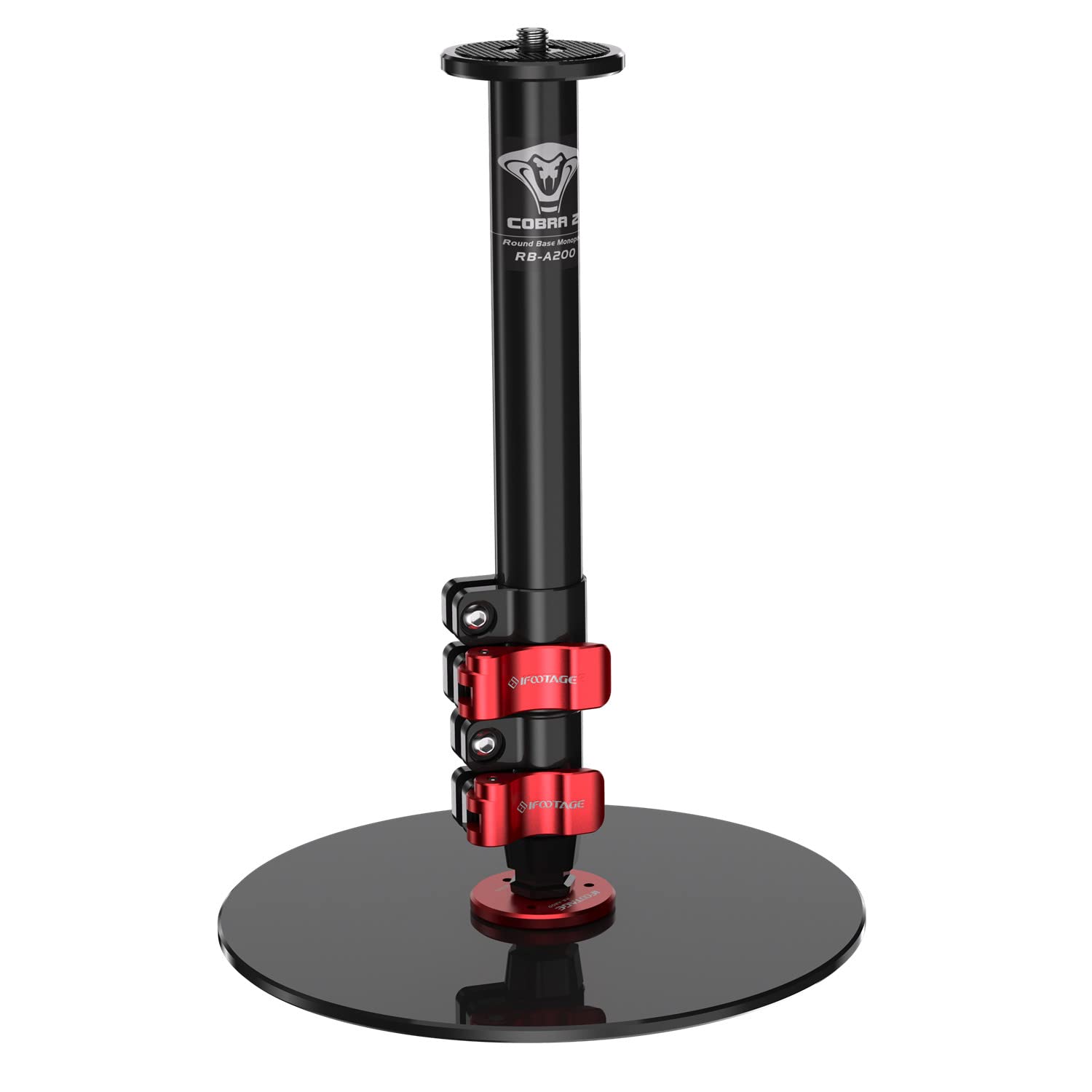 IFOOTAGE Round Base Monopod RB-A200, 22'' Aluminum Monopod Tripod Stand for Desk, Tabletop Tripod Compatible with DSLR Camera, Light, Webcam for Live Streaming, Vlogging, Payload 10KG/22LBS
