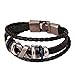 DZT1968(TM) 2015 Men Leather Jewelry Korea Punk Bracelet Stainless Steel Fittings