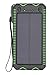 Solar Charger,Portable [Upgrade Version] 12000mAh Dual USB Solar Battery Charger External Battery Pack Phone Charger Power Bank for Outdoors (Rainproof, Dust-proof, Shockproof). (GREEN)