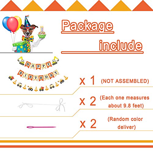 1 Construction+Birthday+Bunting+Excavator+Decoration
