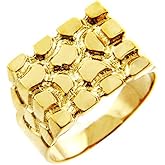 Men's 14k Gold Nugget Ring "The Armour"
